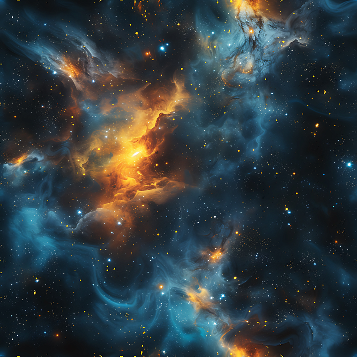 Space Featuring Vivid Nebula and Galaxy Clouds seamless PBR texture preview