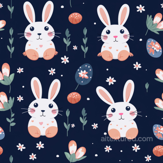 Featuring Cute Easter Bunnies and Floral Designs All Easter Digital paper texture preview