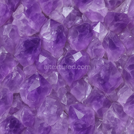 Seamless 3d texture pbr 8k amethyst rough crystal with color zoning and vitreous luster effects