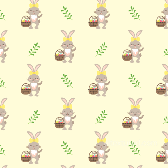 All Christmas Digital paper Texture of Cute Easter Bunny with Basket and Greenery All Christmas Digital paper texture preview