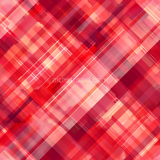 Seamless 3D PBR Texture of Red Layered Plaid Pattern with Translucent Overlays