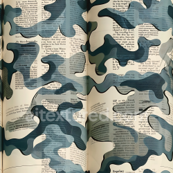 seamless Seamless 3D Urban Newspaper Camouflage PBR Texture with Blue, Beige & Dark Gray Blobs texture 8k free download PBR