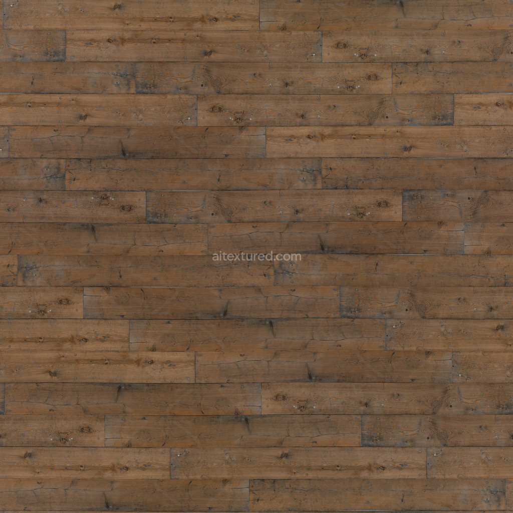 Seamless PBR wood planks texture in brown tones