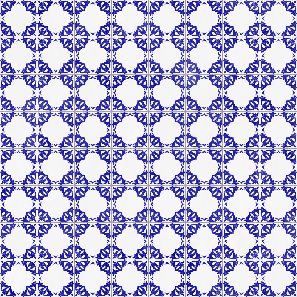 Seamless blue decorative tiles texture for digital projects