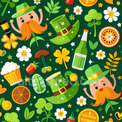 seamless Seamless 3D PBR Texture of St Patrick Themed Vector Digital Paper Pattern texture 8k free download PBR