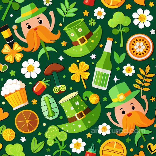 St Patrick Digital Paper Bundle Texture of St Patrick Themed Vector Digital Paper Pattern seamless St patrick digital paper bundle PBR texture
