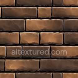 seamless Seamless 3D Cracked Brick Wall PBR Texture with Rich Brown and Dark Shadows texture 8k free download PBR