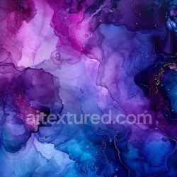 seamless Seamless 3D Alcohol Ink PBR Texture Featuring Violet and Blue Fluid Marbling with Translucent Layers texture 8k free download PBR