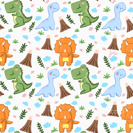 Baby Boy Texture of Adorable Cartoon Dinosaur Fabric Pattern seamless Baby Boy  PBR texture