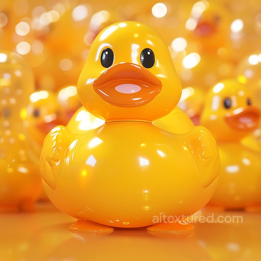 Inflated Vinyl Texture Featuring Glossy Yellow Rubber Duck Pattern seamless Inflated PBR texture