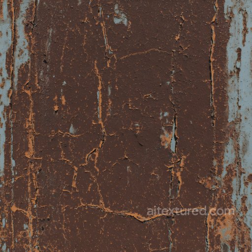 Rusty Metal PBR Texture Featuring Cracks and Peeling Paint seamless Rust PBR texture