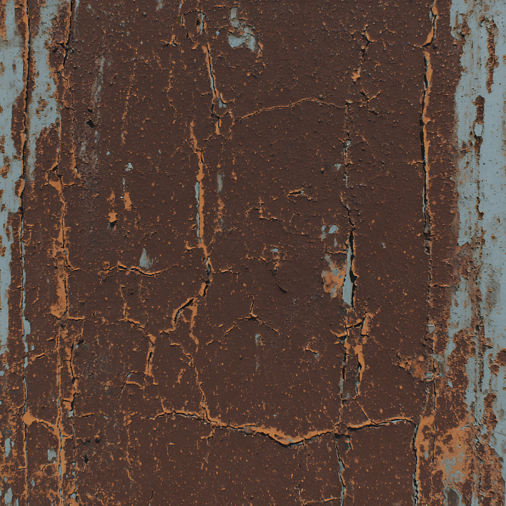 Rusty Metal Featuring Cracks and Peeling Paint seamless PBR texture preview