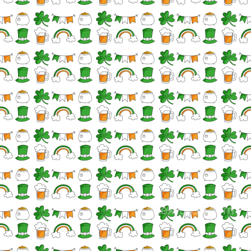 Festive St Patrick Pattern Seamless Texture with Cartoons seamless St patrick PBR texture