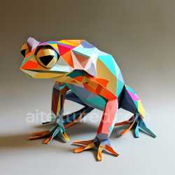 seamless Seamless 3D PBR Texture of Brightly Colored Origami Bullfrog Pattern texture 8k free download PBR