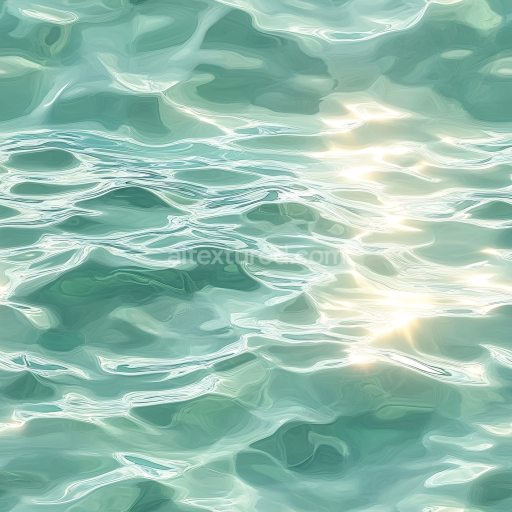 Preview — Seamless 3D PBR Texture of Stylized Turquoise Sea Water with Soft Ripples and Light Reflections