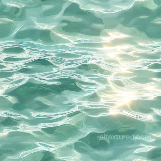 Stylized Turquoise Sea Water Seamless Texture with Soft Ripples and Light Reflections Water texture preview