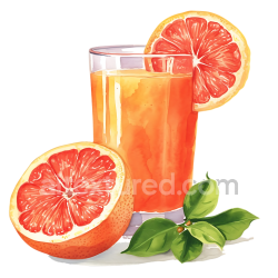seamless Breakfast Grapefruit Juice with Fresh Citrus Slices and Green Leaves Illustration texture 8k free download PBR