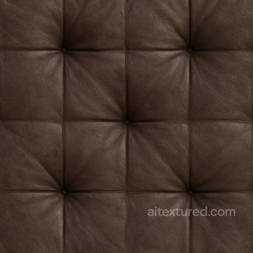 Quilted Dark Brown Leather with Soft Grain seamless Furniture leather PBR texture