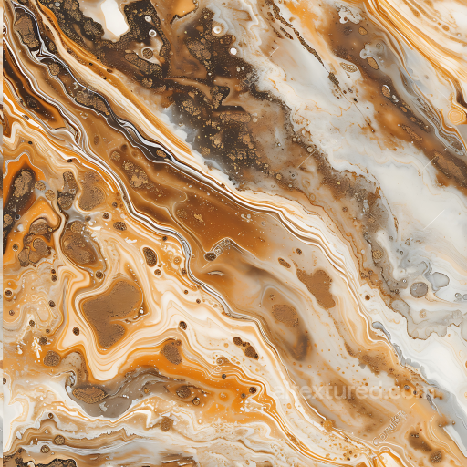 Caramel and Bronze Marble PBR Texture with Fluid Organic Veins seamless Marble PBR texture