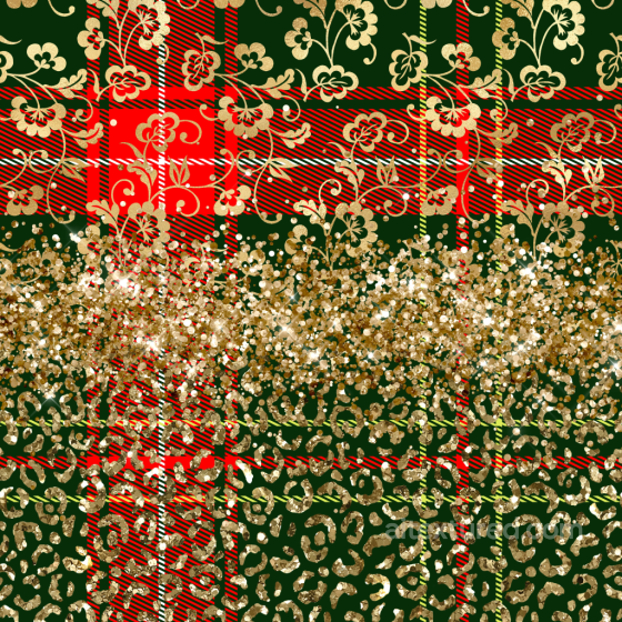 All Christmas Digital paper Texture of Festive Tartan Fabric with Gold Glitter and Floral… All Christmas Digital paper texture preview