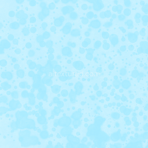 Seamless 3D PBR Light Blue Watercolor Texture with Soft Ink Blots