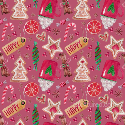 Christmas Digital Paper Texture Featuring Festive Watercolor Elements seamless All Christmas Digital paper PBR texture