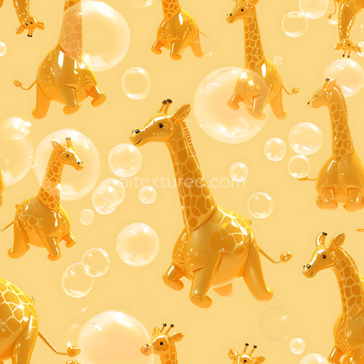 Preview — Seamless 3D Inflated Vinyl Giraffe Toy PBR Texture with Glossy Yellow Finish