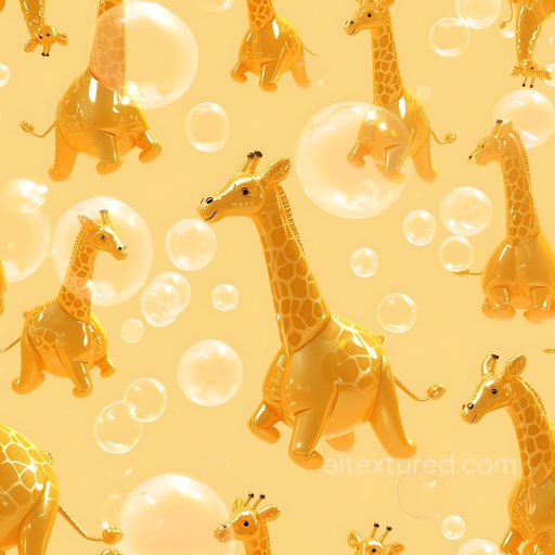 Inflated Vinyl Giraffe Toy PBR Texture in Yellow seamless Inflated PBR texture