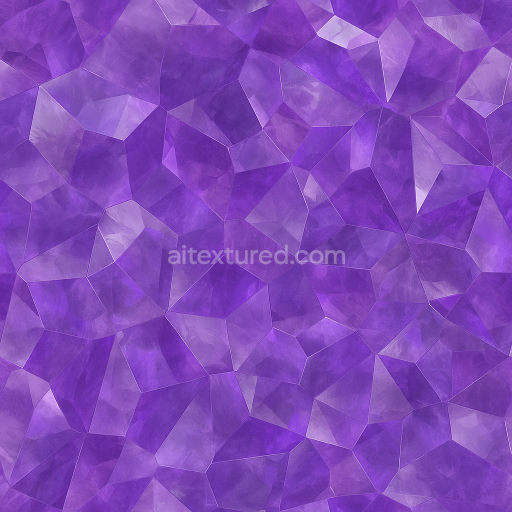Seamless 3d texture pbr 8k amethyst crystalline structure with translucent gemcut facets and light refraction