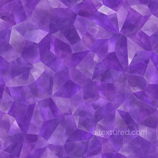 Amethyst Crystalline Structure With Translucent Gemcut Facets And Light Refraction seamless Crystals PBR texture