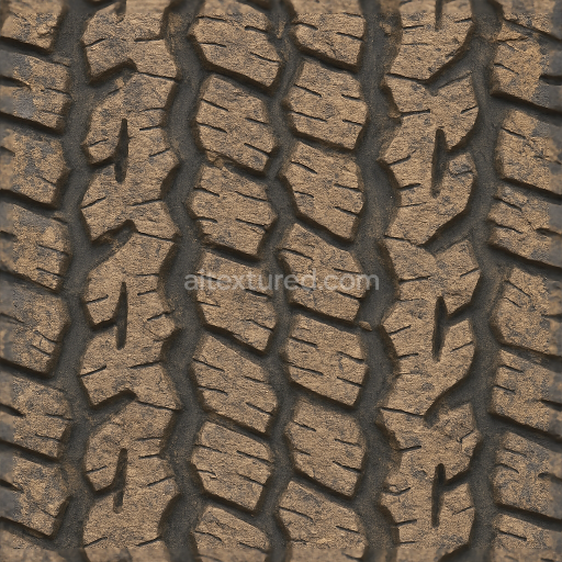 Seamless 3d texture pbr 8k all terrain tire with ribbed tread and dirt embedded for versatile offroad and onroad vehicle tires