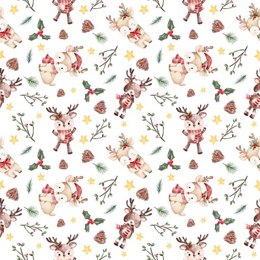 Pattern PBR Texture Featuring Cute Watercolor Christmas Reindeer and Holiday Motifs seamless Pattern Bundle PBR texture