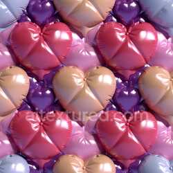 seamless Seamless 3D Inflated Heart-Shaped Vinyl Balloon PBR Texture in Pastel and Bold Colors texture 8k free download PBR