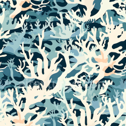 seamless Seamless 3D Ocean Coral Camouflage PBR Texture with Blue and Cream Organic Shapes texture 8k free download PBR