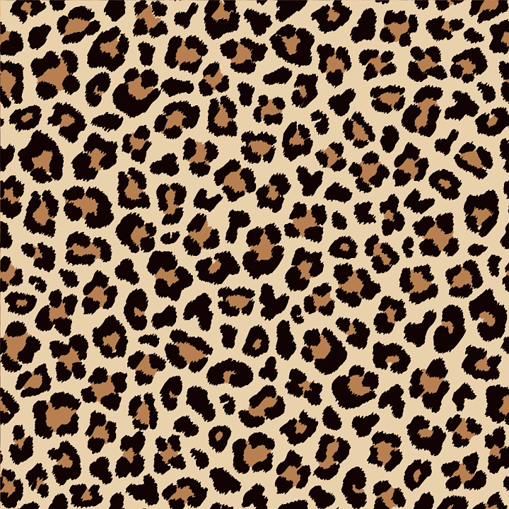Stylized Leopard Print Fur with Brown and Black Spots seamless PBR texture preview