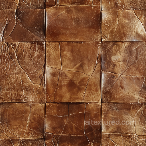 Distressed Brown Leather Texture with Aged Cracks and Patina seamless Leather PBR texture