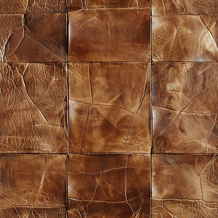 Distressed Brown Leather with Aged Cracks and Patina seamless PBR texture preview