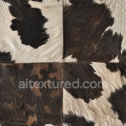 seamless Seamless 3D Cowhide Leather Patchwork PBR Texture with Natural Fur Grain and Stitched Panels texture 8k free download PBR