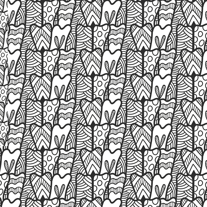 Black and White Abstract Doodle with Hand-drawn Pattern seamless PBR texture preview