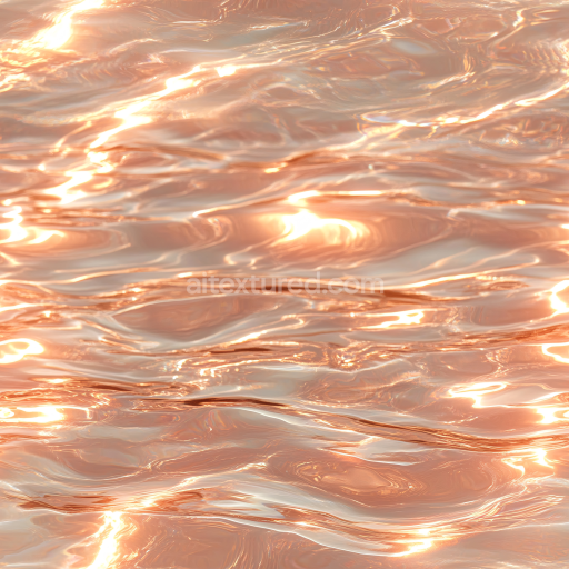 Seamless 3D PBR Texture of Warm Reflective Water Surface with Soft Ripples
