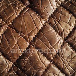 seamless Seamless 3D Quilted Brown Leather PBR Texture with Wrinkled Surface and Distinct Stitching texture 8k free download PBR