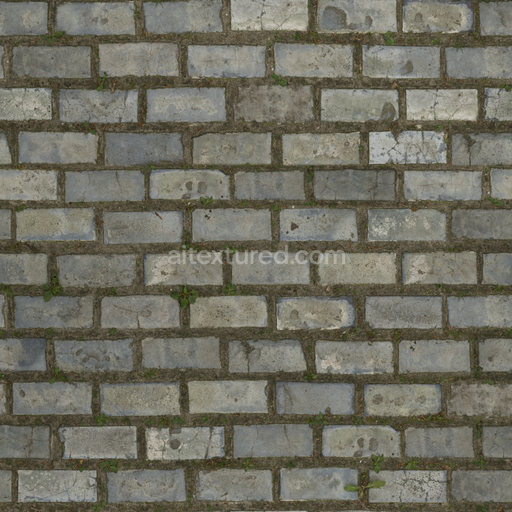 Bricks Moss Pavement — Floor Bricks Bricks Floor — PBR seamless 3D texture