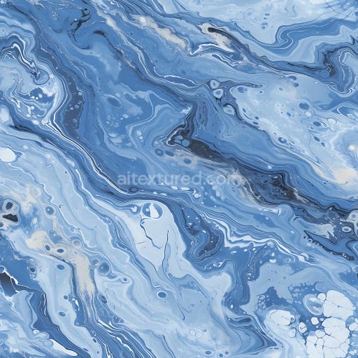 Seamless 3D Blue Celeste Marble PBR Texture with Dynamic Fluid Veins