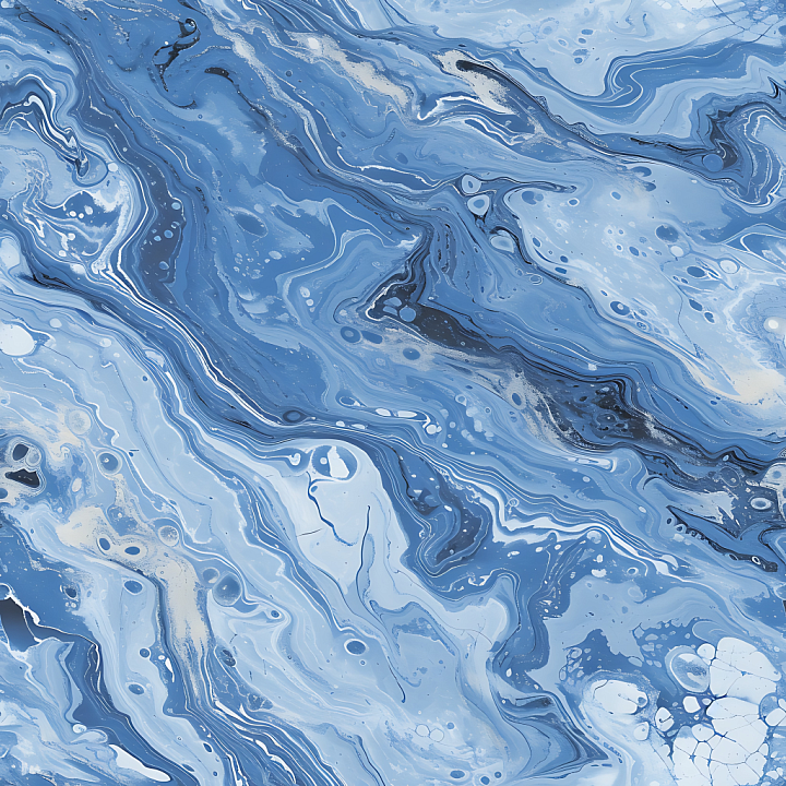 Blue Celeste Marble with Dynamic Fluid Veins seamless PBR texture preview
