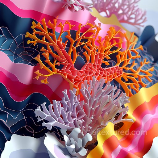 Animal - Seamless 3D PBR Texture Featuring Bright Orange and Pink Coral Patterns texture preview