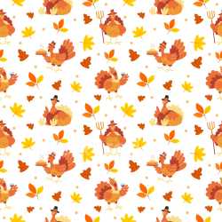 Pattern Bundle - Seamless 3D Pattern PBR Texture Featuring Festive Thanksgiving Turkeys and Autumn Leaves texture preview