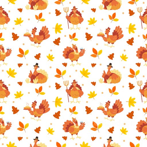 Pattern PBR Texture Featuring Festive Thanksgiving Turkeys and Autumn Leaves seamless Pattern Bundle PBR texture