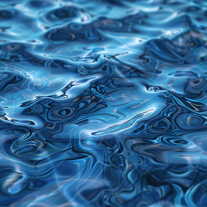 Water with Vibrant Stylized Liquid Waves and Glossy Surface seamless PBR texture preview