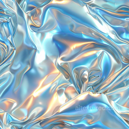 Seamless 3D PBR Texture of Iridescent Glossy Fabric with Color-Shifting Folds texture preview