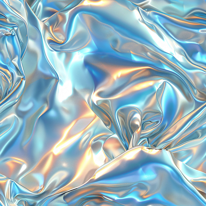 Iridescent Glossy Fabric with Color-Shifting Folds seamless PBR texture preview